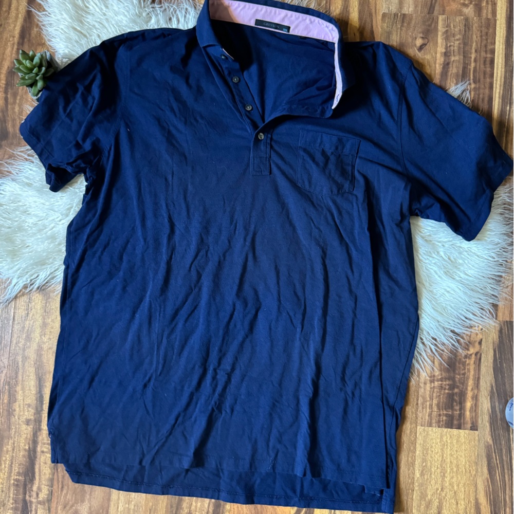 Greyson Men’s Short Sleeve Polo Golf Tee Navy XXL